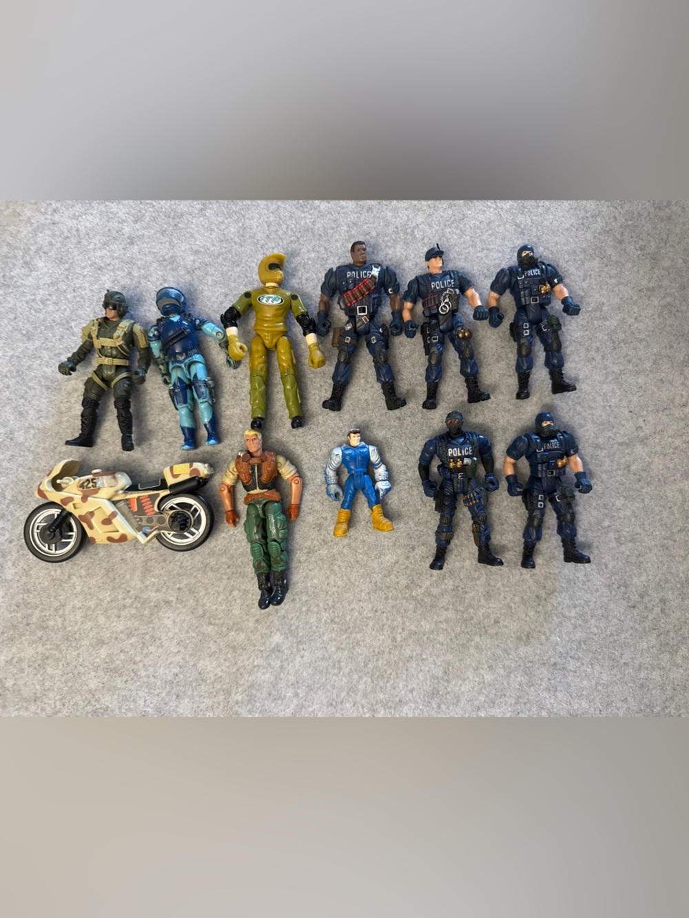 Vintage Action Figure Lot Military Police SWAT GI Joe Lot of 11